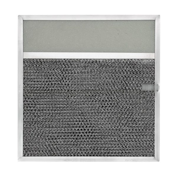RLP1102 Aluminum/Carbon Grease and Odor Filter with Light Lens, 11-7/16 X 11-13/16 X 3/8, 3-1/4" Lens, with Pull Tab